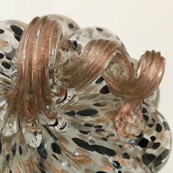 Glass Pumpkins Metallic Bronzy Gold Curly Stem Centerpiece Fall Thanksgiving - Picture 4 of 14